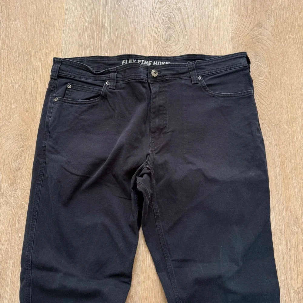 Duluth Flex Fire Hose Slim Fit Pants Mens 40x30 Black Workwear Stretch Canvas